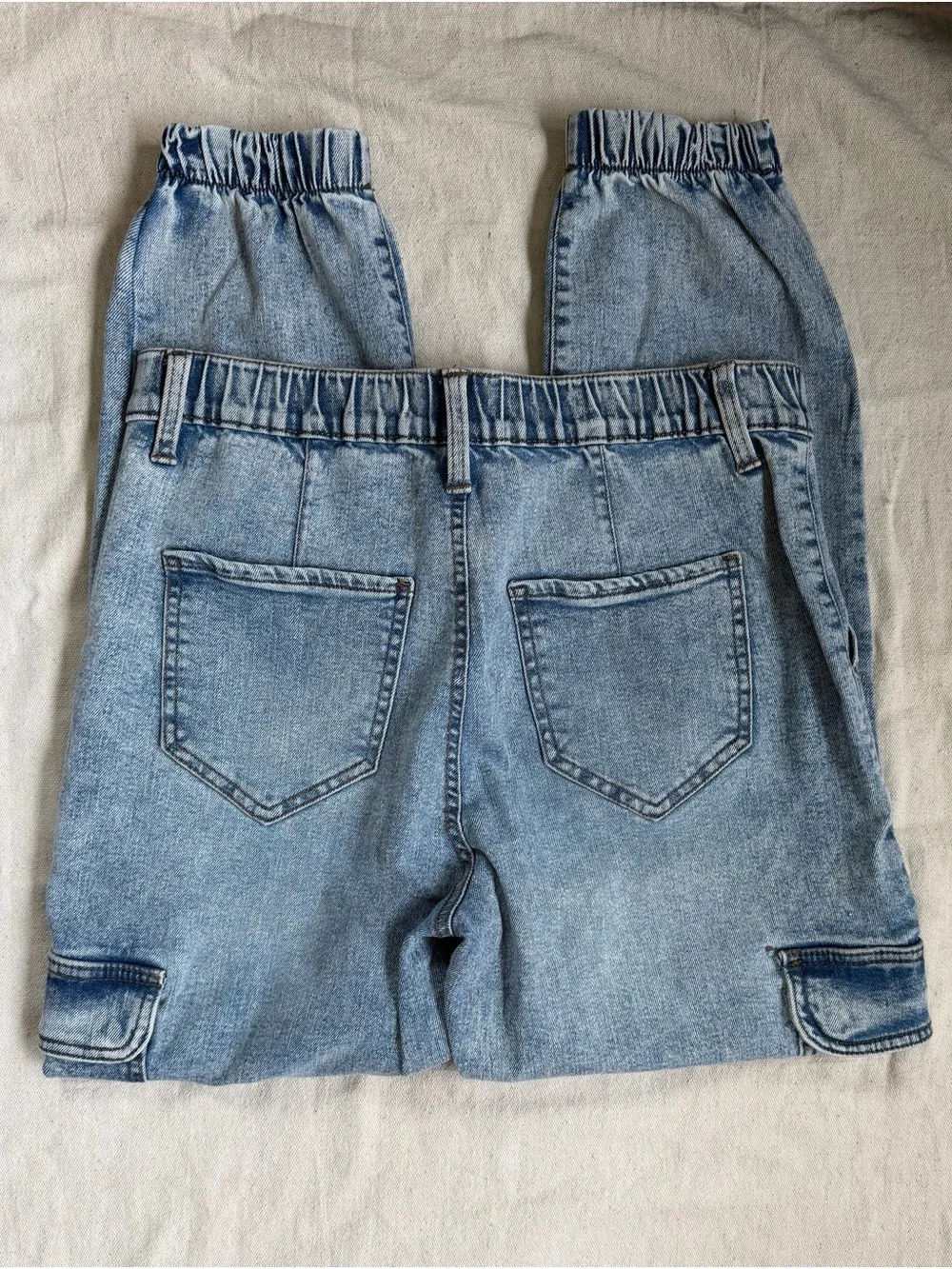 High Rise Cargo Jogger Jeans Acid Wash Balloon Barrel Pants Denim Retro Y2K 80s - Picture 3 of 15